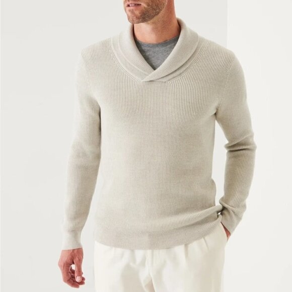 PATRICK ASSARAF SHAWL COLLAR MERINO WOOL SWEATER SIZE M - Picture 8 of 8